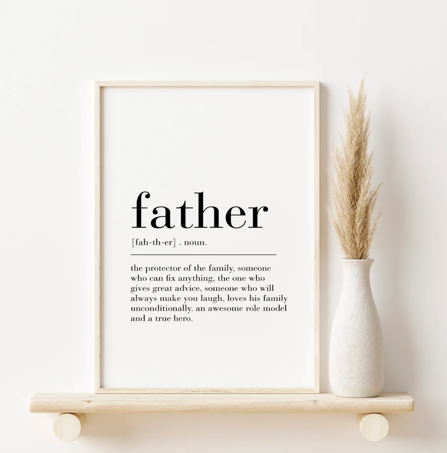 Father Definition Print Fathers Day Gift For Dad Gift For Father Family Print Fathers Day Poster Family Gifts